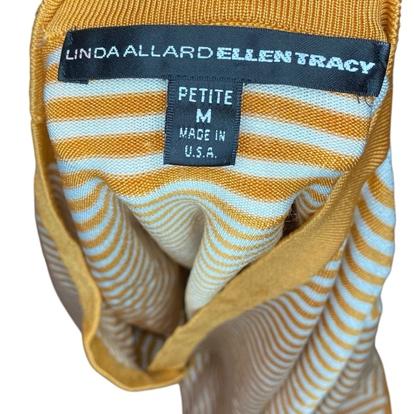 Ellen Tracy Cardigan Women’s MP Cropped Striped Orange White Buttons Y2K Spring - Picture 4 of 6
